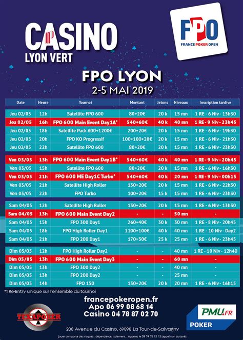 Calendrier Poker Rhone Alpes