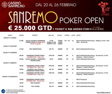 Casino Di Sanremo Tornei Poker