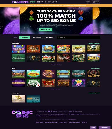 Cosmic Spins Casino Codigo Promocional