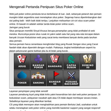 Gudang Poker Penipuan