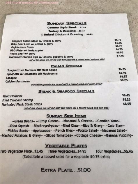 Hollywood Casino Mountain View Menu