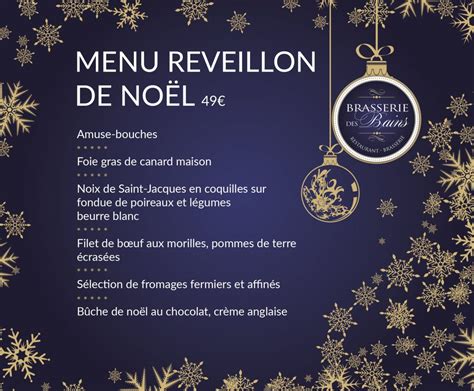 Menu Noel Casino De La Rochelle