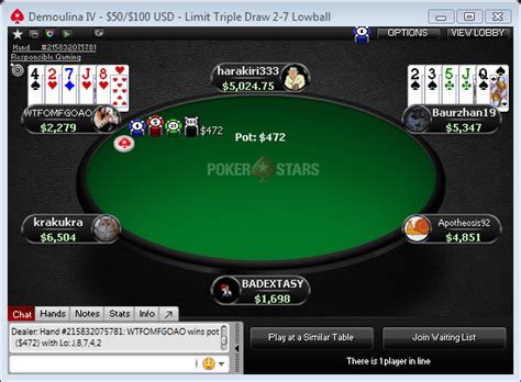 O Full Tilt Poker 2 7 Triple Draw