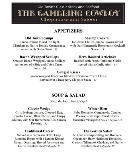 O Jogo Cowboy Temecula Ca Menu