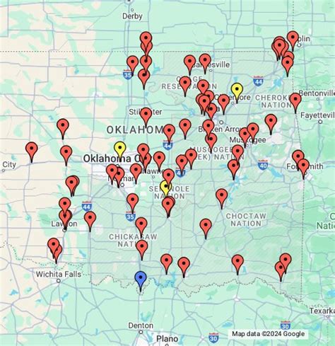 Oklahoma Indian Casino Mapa