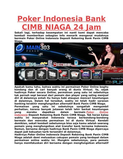 Poker Online Banco Cimb Niaga