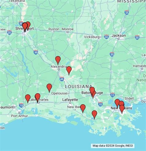 Shreveport La Casino Mapa