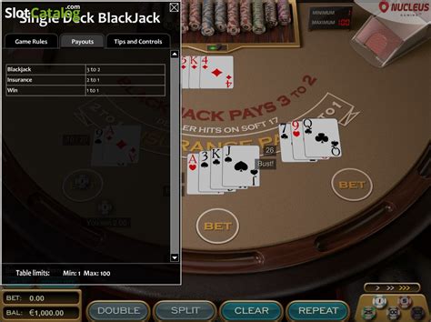 Single Deck Blackjack Nucleus Gaming Blaze