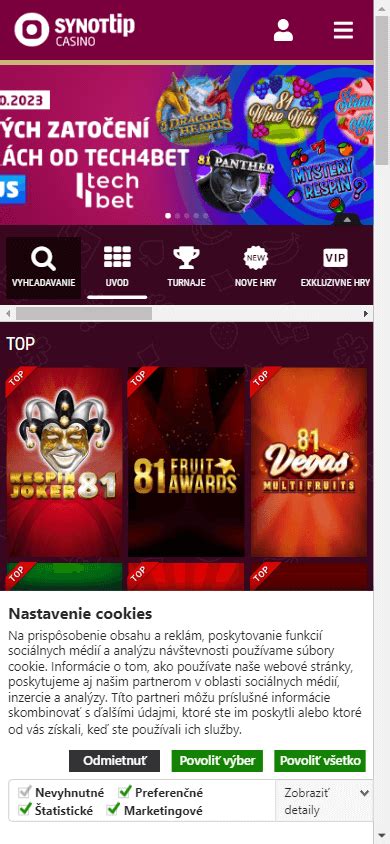 Synot Tip Casino Mobile